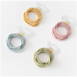 Набор резинок для волос 10 шт. нежных пастельных оттенков, тонкие.