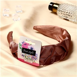 Ободок для волос «Юнона», классика, 5 см, коричневый