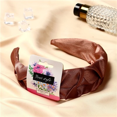 Ободок для волос «Юнона», классика, 5 см, коричневый