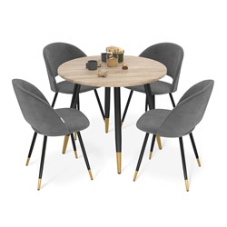 Обеденная группа SHT-DS216
                        дуб сонома / платин.-серый / чер. муар / зол