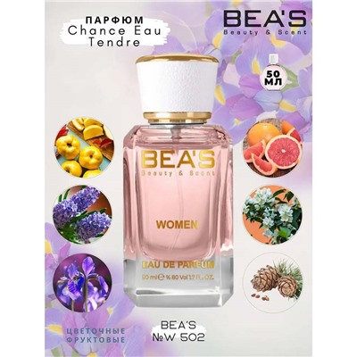 Beas W502 C Chance Eau Tendre Women edp 50 ml туалетка, Парфюм женский Beas W502 создан по мотивам аромата C Chance Eau Tendre