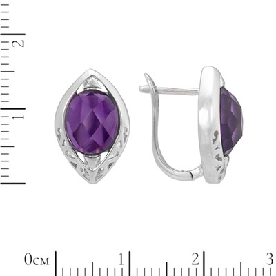 Серьги с гидротермальным аметистом ГЛСЕ.146КГТ-