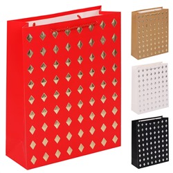 Пакет подарочный 26*32*10 Ромбы ассорти 4 вида КОКОС 232085/12/Китай