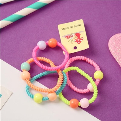 Резинки для волос «Магическая», набор 5 шт., волнистые с шариками