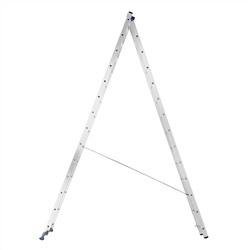 Лестница, 2 х 14 ступеней, алюминиевая, двухсекционная, Сибртех