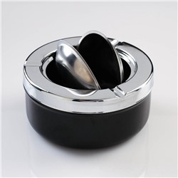 Пепельница для дома бездымная «Тофилд», для сигарет и стиков, 10.5×5 см, черная