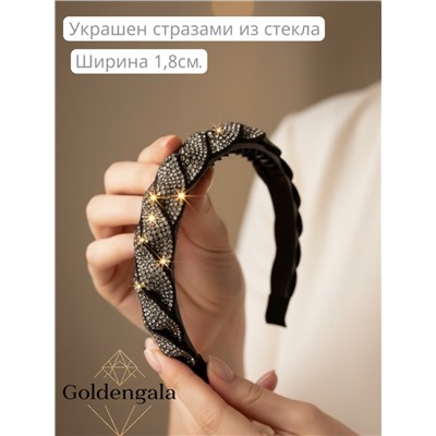 Ободок косичка для волос со стразами 6шт. Арт ОБ6А/006А