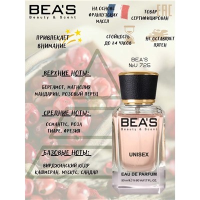 Beas U725 Escentric Molecules The Beautiful Mind Series Volume 1: Intelligence & Fantasy edp 50 ml, Парфюм унисекс Beas U725 создан по мотивам аромата Escentric Molecules The Beautiful Mind Series Volume 1: Intelligence & Fantasy