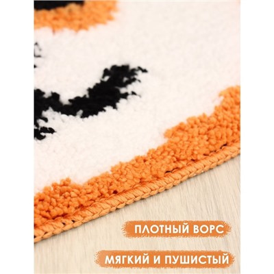 Коврик Доляна «Корги», 50×40 см, оранжевый