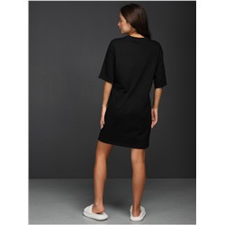 Платье домашнее "Снежинка" черный