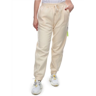 M067 BEIGE Брюки спортивные женские на флисе (100% хлопок) 7986