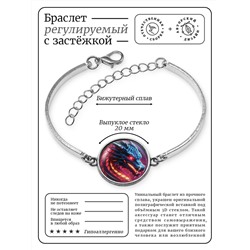 BSI-0160 Браслет металлический Дракон неон