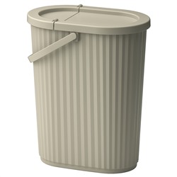 DAMMÄNG, Behälter mit Deckel, graubeige,, 26 l