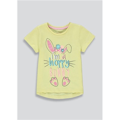 Girls Hoppy Bunny Easter T-Shirt (9mths-6yrs)