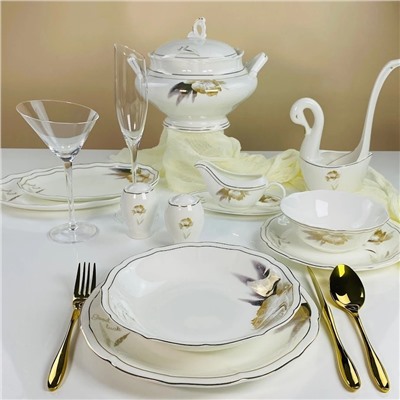 145-645 Обеденный сервиз 30пр. КАМИЛЛА в под.уп.(х2)Костяной фарфор