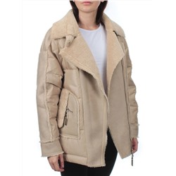 902 BEIGE Куртка зимняя облегченная женская (холлоффайбер 150 гр., искусственная дубленка)