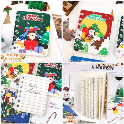 Канцелярский набор "Новогодний" (Ручка 10 цветов + Блокнот + Наклейки)