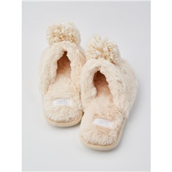 Тапочки «Помпончики I'm a Princess» бежевые