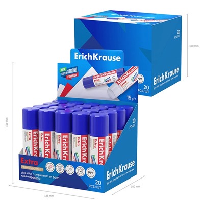 Клей-карандаш, ErichKrause Extra, усиленный, 15 г
