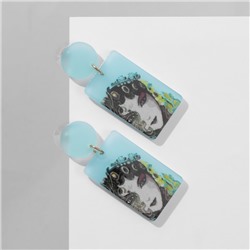 Серьги акриловые «Девушка» китаянка в наряде, цветные