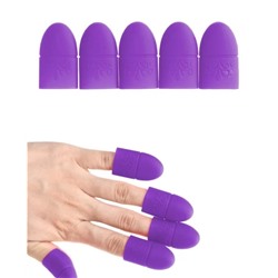 Nail Art.. Силиконовые колпачки для снятия гель-лака фиолетовый 5шт