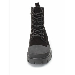 04-297-1M BLACK Ботинки зимние женские (натуральная замша, шерсть)