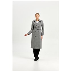 Пальто женское демисезонное 25797 (серый/ёлочка)