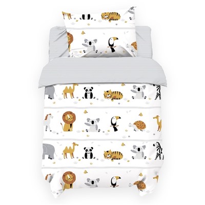 Детское постельное бельё "Крошка Я" Funny Zoo 112*143 см, 60*120+20 см, 40*60 см, бязь 125 г/м2, хл 100%