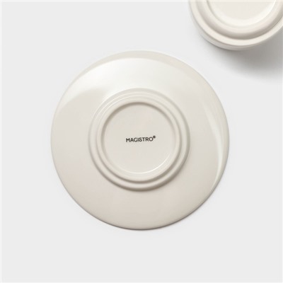 Набор кофейный Magistro Whitewarm, 4 предмета: чашка 250 мл, блюдце d=15.5 см, фарфор
