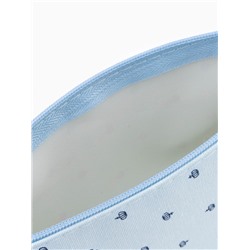 Косметичка на молнии, плоская, маленькая, с паттерном, голубая