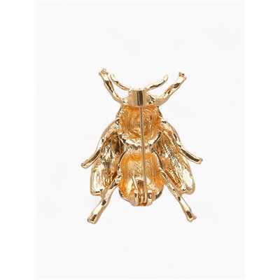 Брошь «Оса» глянцевая, цветная в золоте