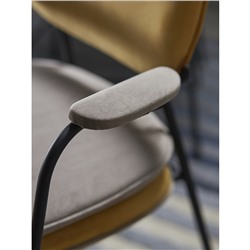 Стул с подлокотниками Pea, велюр, желтый/бежевый