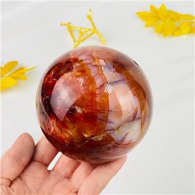 Радуга Самоцветов Шар из Сердолика на подставке