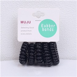 Набор резинок-пружинок для волос 5 шт. ЧЕРНЫЕ