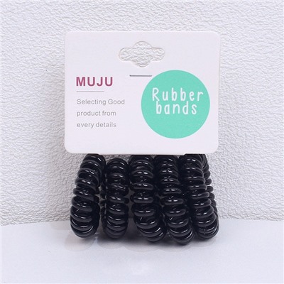 Набор резинок-пружинок для волос 5 шт. ЧЕРНЫЕ