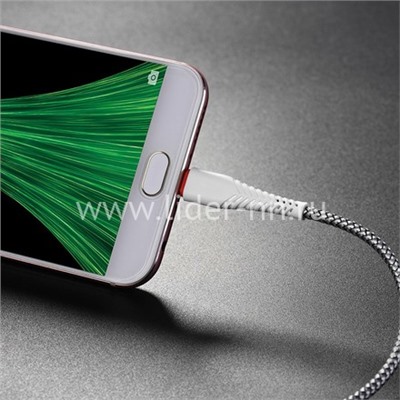 USB кабель micro USB 1.0м BOROFONE BX25 текстильный (белый) 2.4A