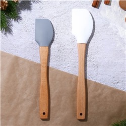 Лопатки силиконовые «Новогоднего настроения», 26×5 см, 23.3×4.3 см, 2 шт.