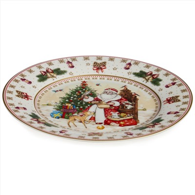 ТАРЕЛКА ЗАКУСОЧНАЯ LEFARD "ДЕД МОРОЗ" 20,5 СМ (КОР=18ШТ)