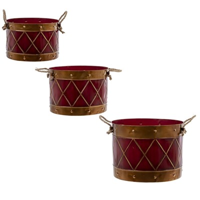 GAEM Набор из 3шт, Кашпо декоративное "Барабан", L36,5/33/29 W27/25/22 H28/24/20