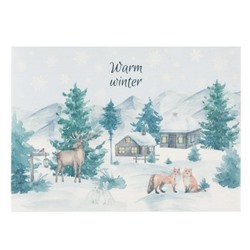 Новогодняя салфетка на стол "Warm winter" ПВХ, 40х29 см