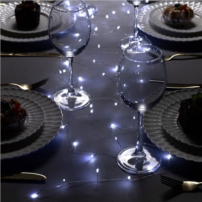 УЦЕНКА НИТЬ ROSA. "МИШУРА" IP20, 5 м, Н.С. LED(1608)-100-5V, USB, фиксинг, БЕЛЫЙ