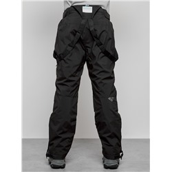Полукомбинезон утепленный мужской зимний горнолыжный черного цвета 7431Ch