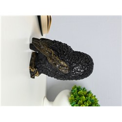 Фигурка гипс «Сова на пеньке», 14×9×10 см, чёрная