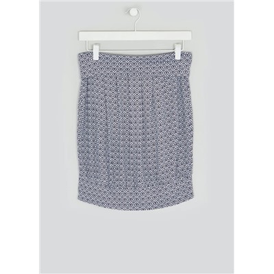 Tile Print Gathered Bandeau Boob Tube