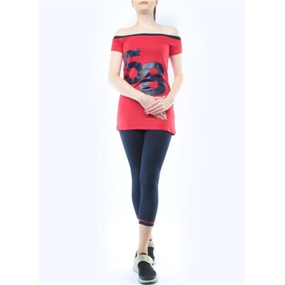 1202 RED/DK. BLUE Спортивный костюм для фитнеса женский (90% вискоза, 10% лайкра)