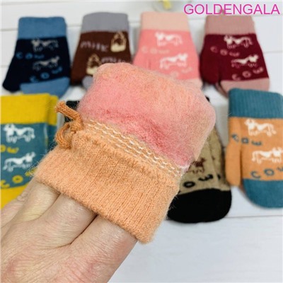 Детские варежки утепленные с начесом длина 14 см Арт 2 тип 2