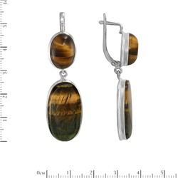 Серьги 'Саванна' с тигровым глазом ИАСК.347ТГN