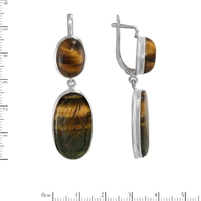 Серьги 'Саванна' с тигровым глазом ИАСК.347ТГN