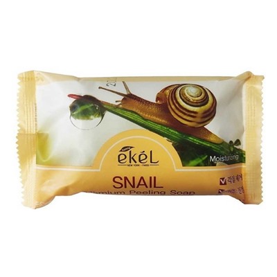 Ekel Косметическое пилинг-мыло для лица и тела с экстрактом муцина улитки / Snail Peeling Soap, 150 г