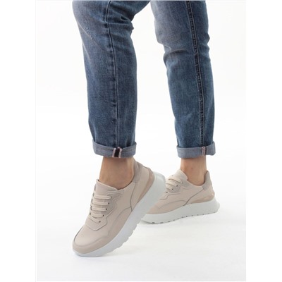 03-YJ428-1 BEIGE Кроссовки женские (натуральная кожа)